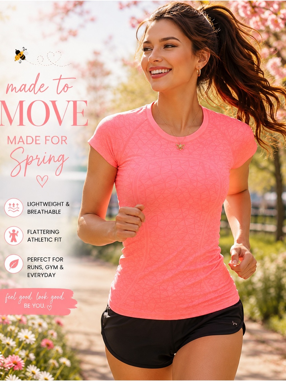 LuLuLemon Coral Performance Running Top | Athleisure Gym Tee | 2